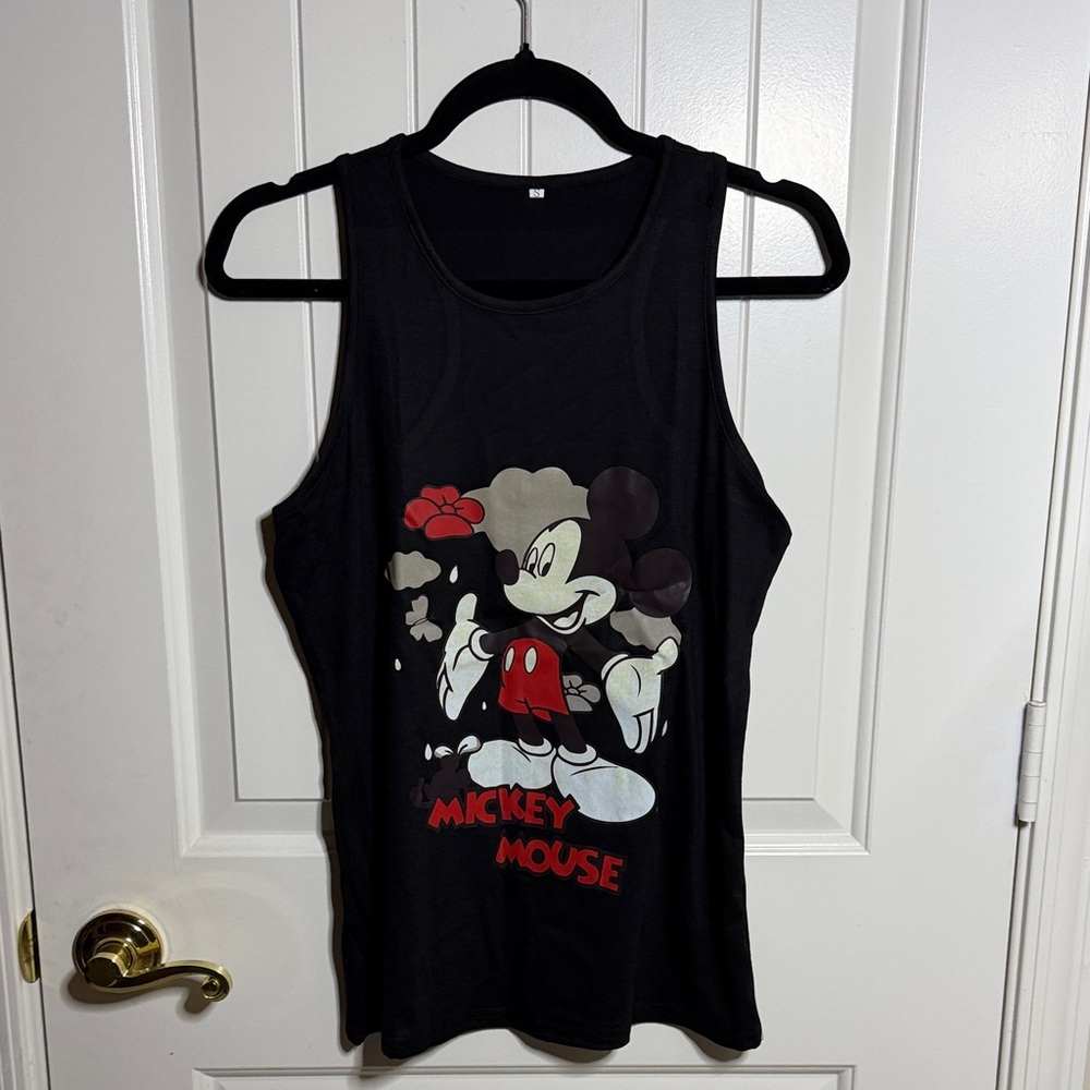 Amazon Black Tank Top with Mickey Mouse Design